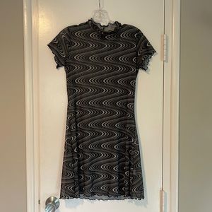 Psychedelic print sheer mini dress 👗